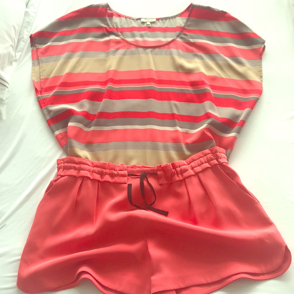 Rag & Bone Silk shorts and Joie Silk Blouse